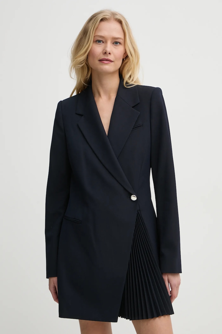 A.L.C. rochie Callen culoarea bleumarin