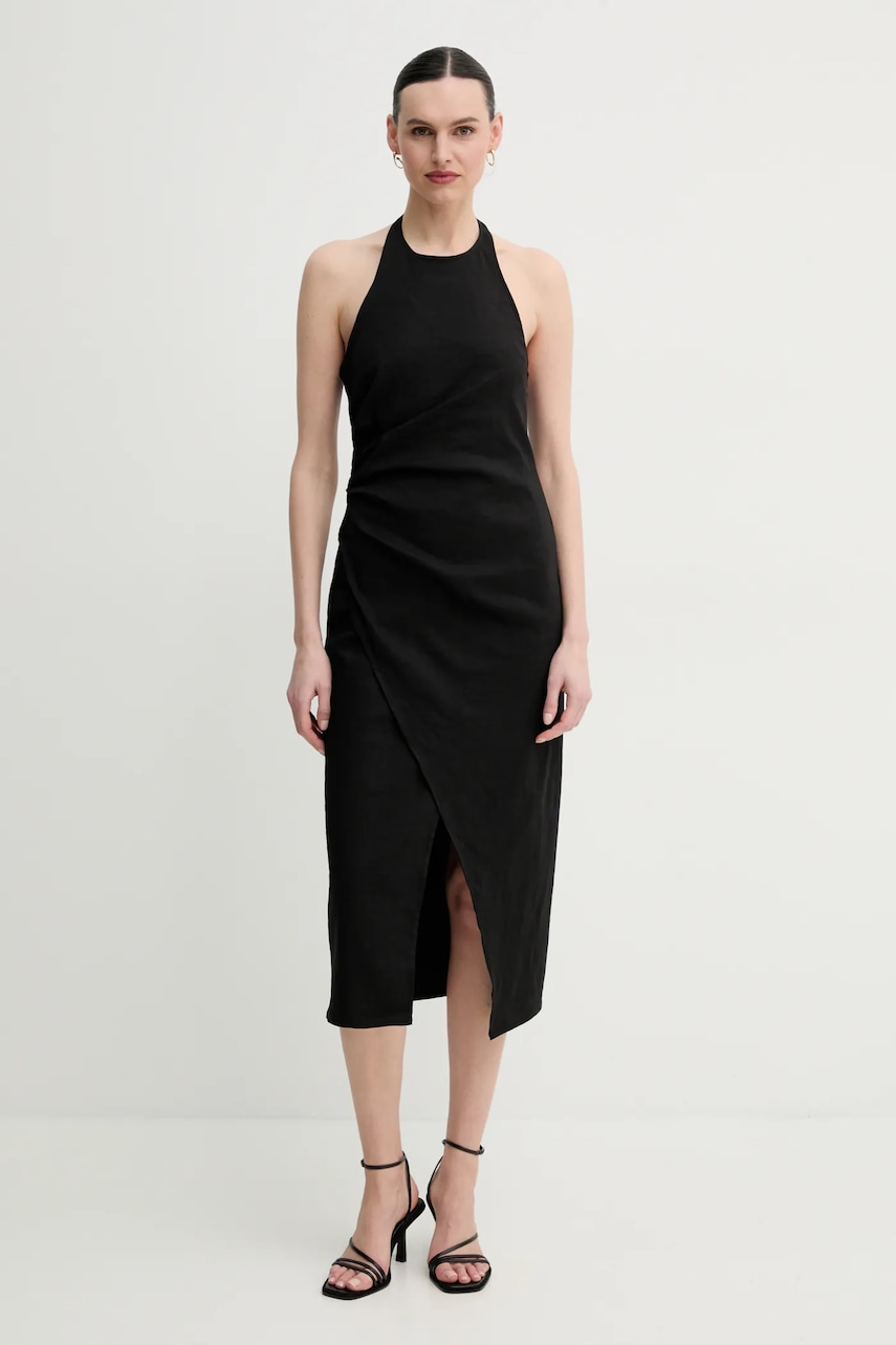 A.L.C. rochie din in Sylvie culoarea negru