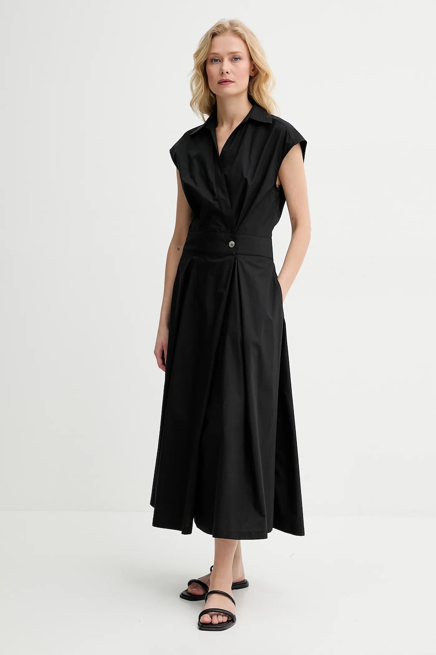 A.P.C. rochie din bumbac robe athena culoarea negru