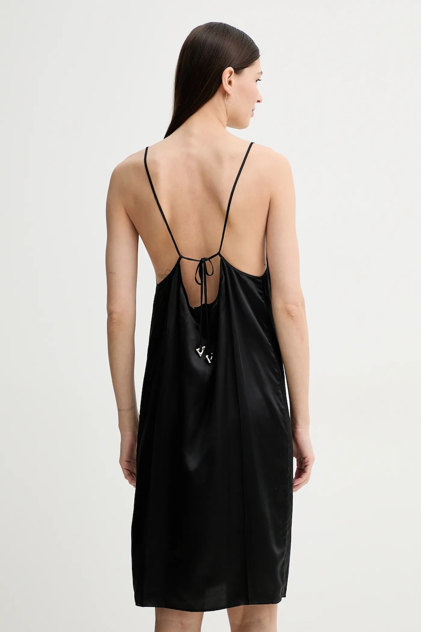 AERON rochie din amestec de mătase ABACO culoarea negru