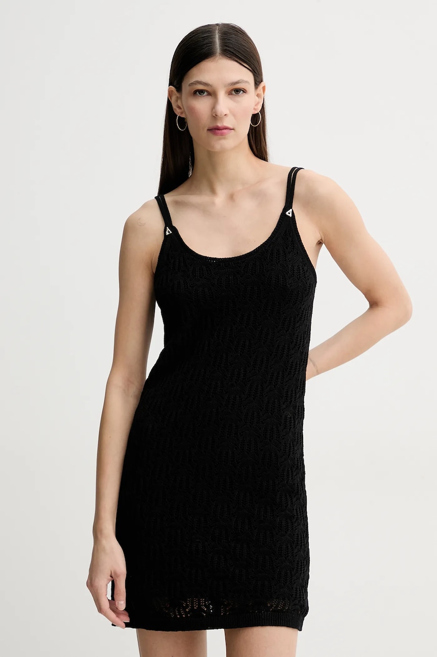 AERON rochie din bumbac BARRY culoarea negru