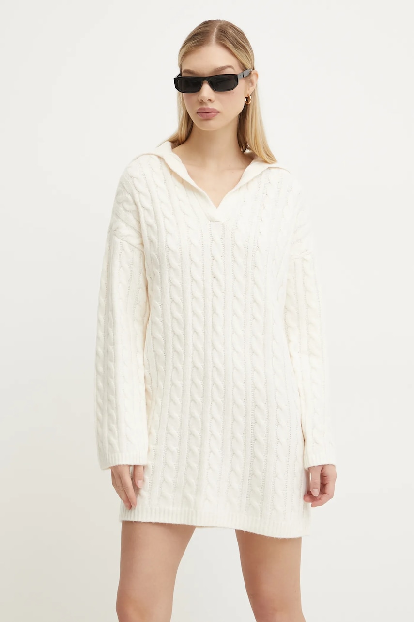 Abercrombie & Fitch rochie din amestec de lana culoarea bej