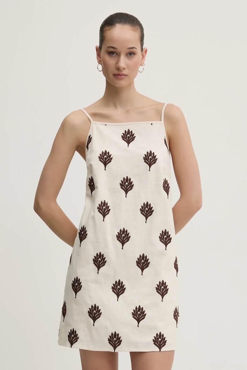 Abercrombie & Fitch rochie din in culoarea bej