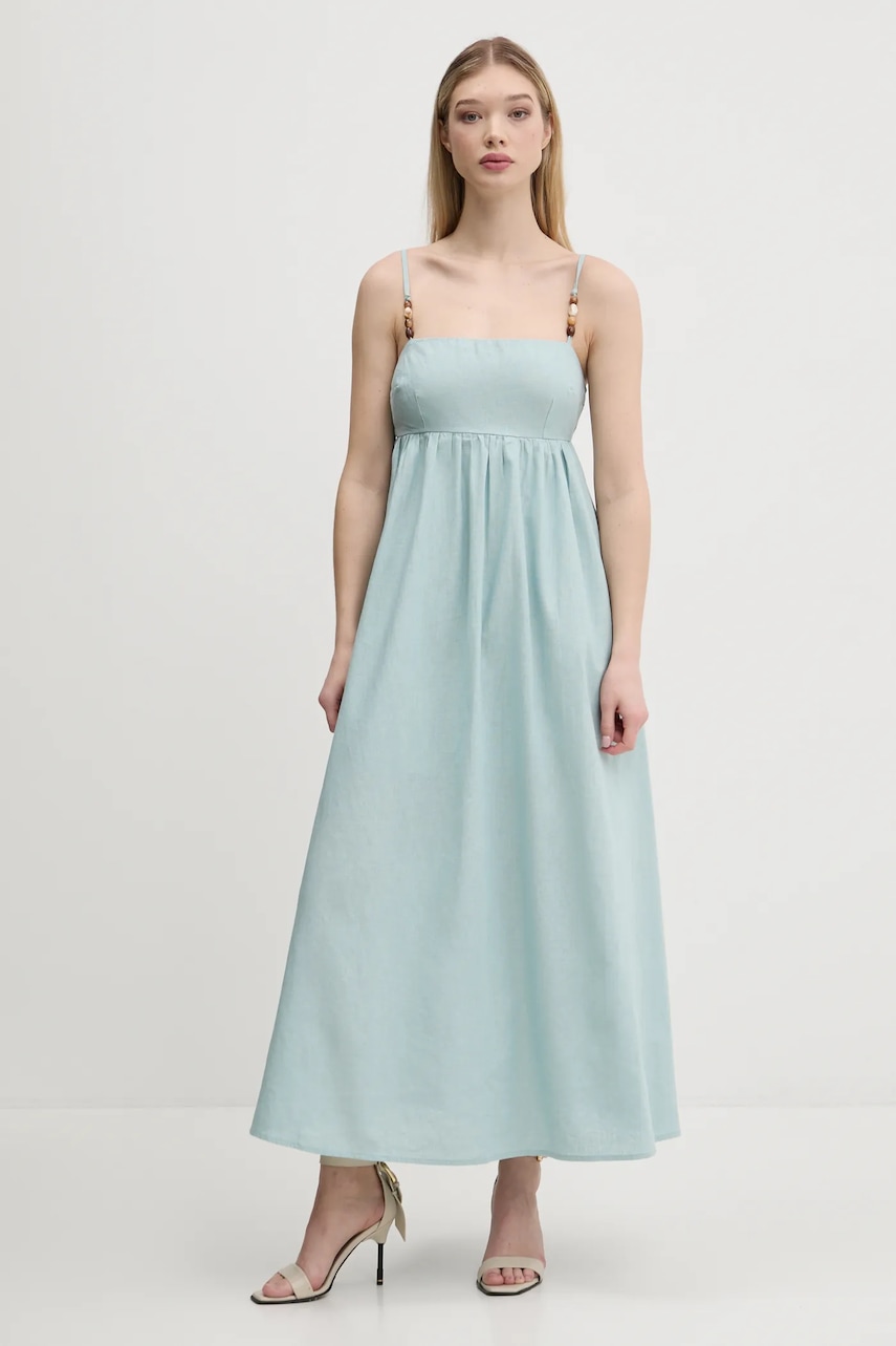 Abercrombie & Fitch rochie din in culoarea turcoaz