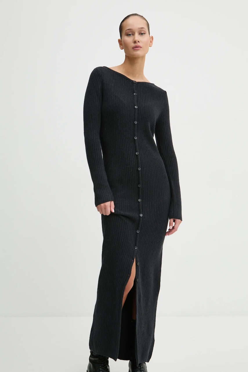 Abercrombie & Fitch rochie din lână culoarea negru