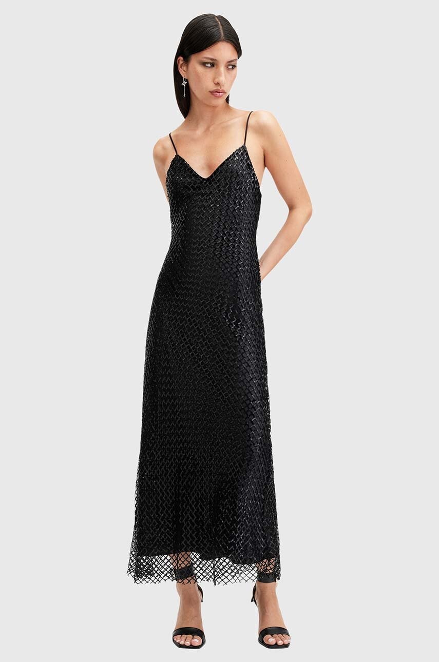AllSaints rochie CHANTELLE culoarea negru