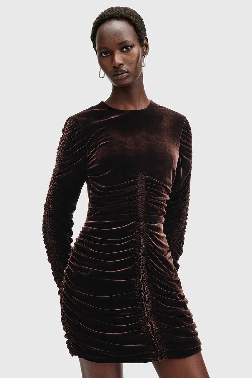 AllSaints rochie ERIS culoarea maro
