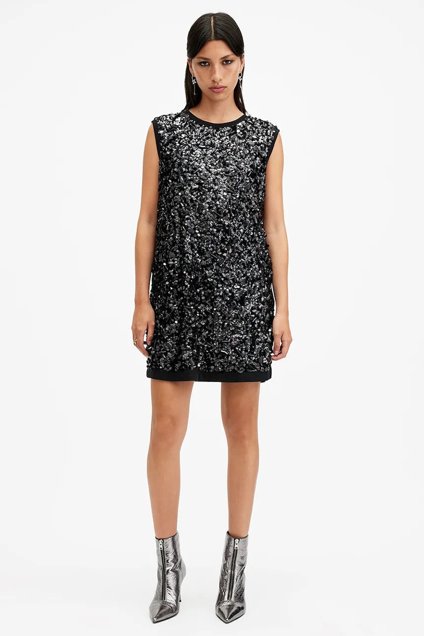 AllSaints rochie ILIA culoarea negru