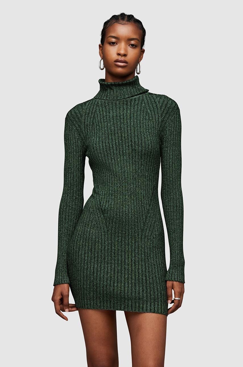 AllSaints rochie Juliette culoarea verde