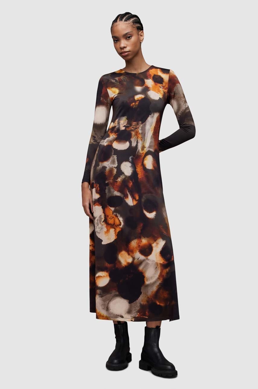 AllSaints rochie Katlyn culoarea maro