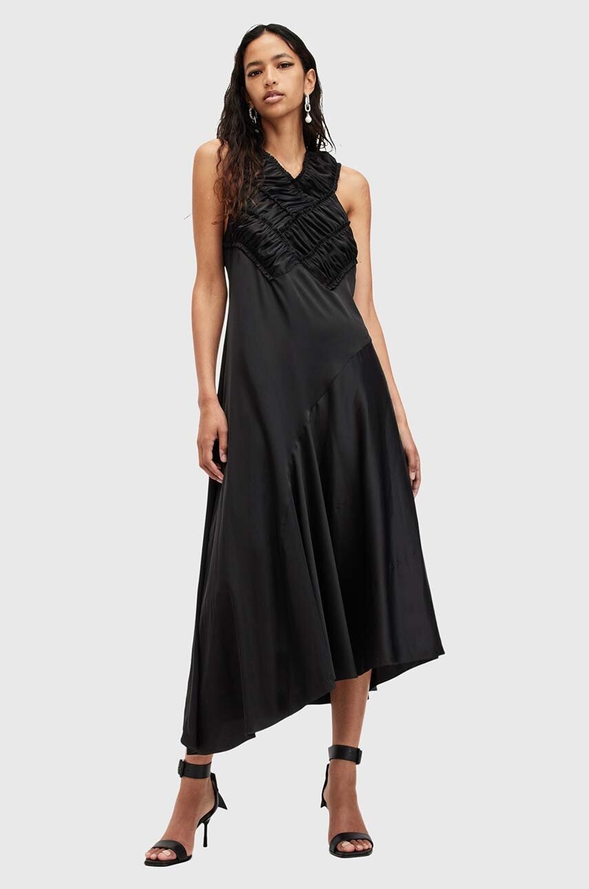 AllSaints rochie MAHREE DRESS culoarea negru