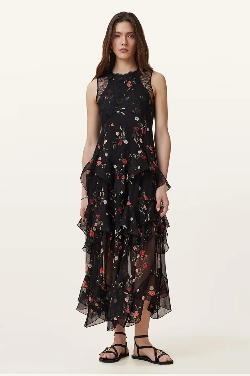AllSaints rochie QUINN culoarea negru