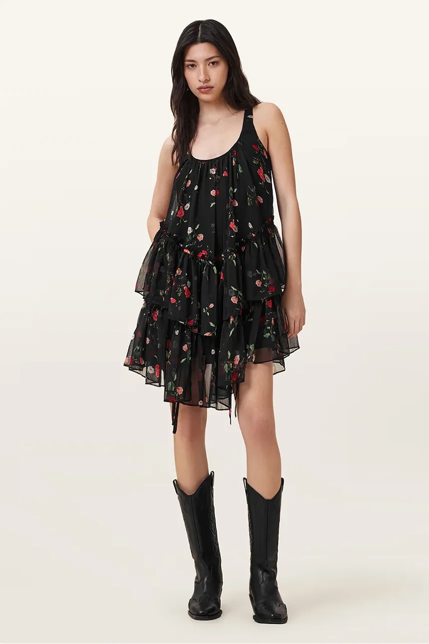 AllSaints rochie RACH culoarea negru