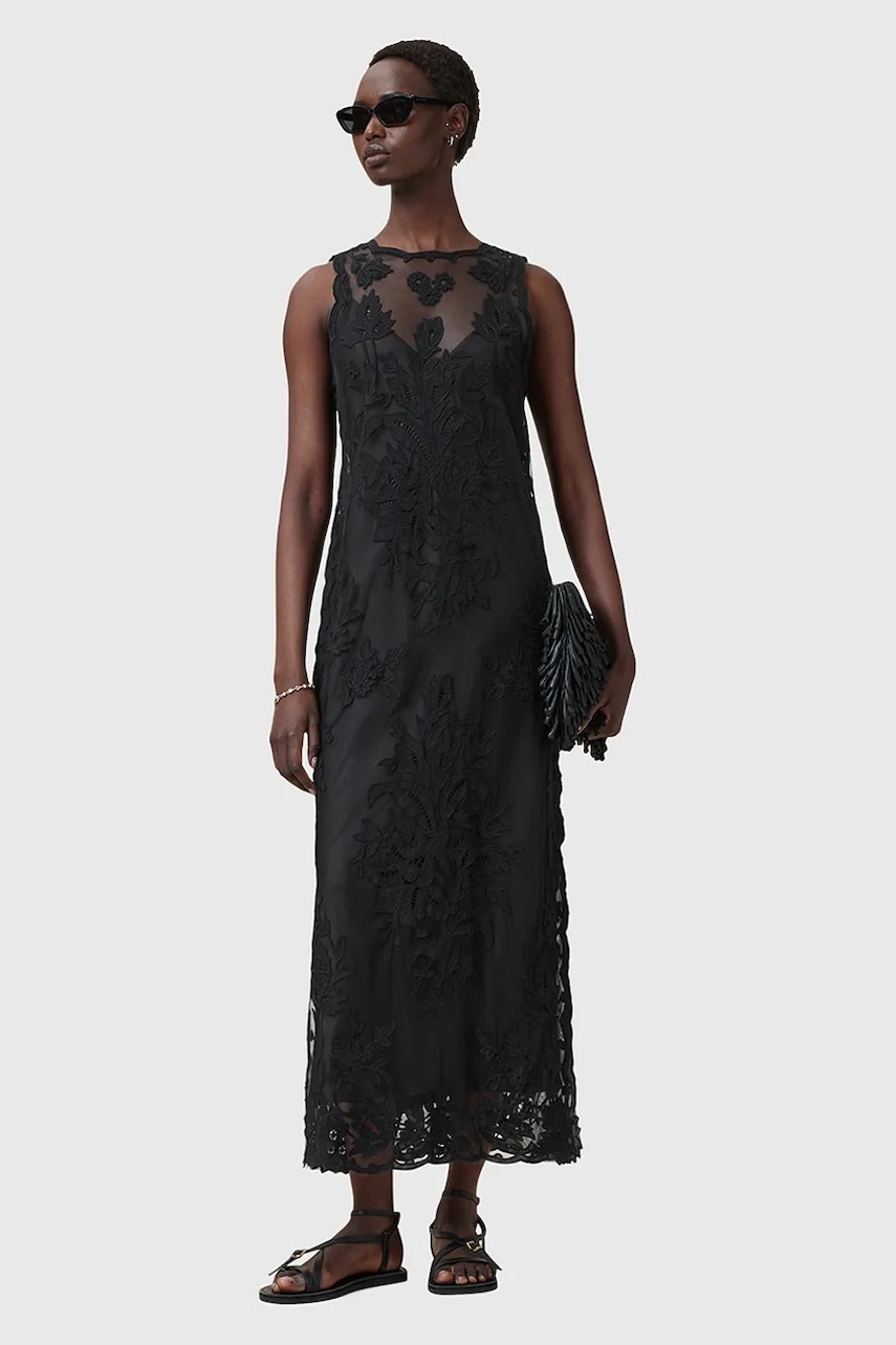 AllSaints rochie RYE culoarea negru