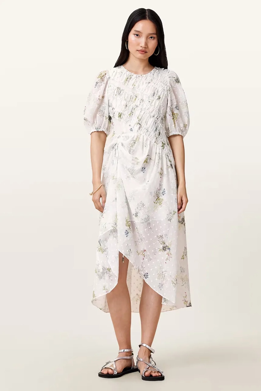AllSaints rochie SERENE culoarea alb
