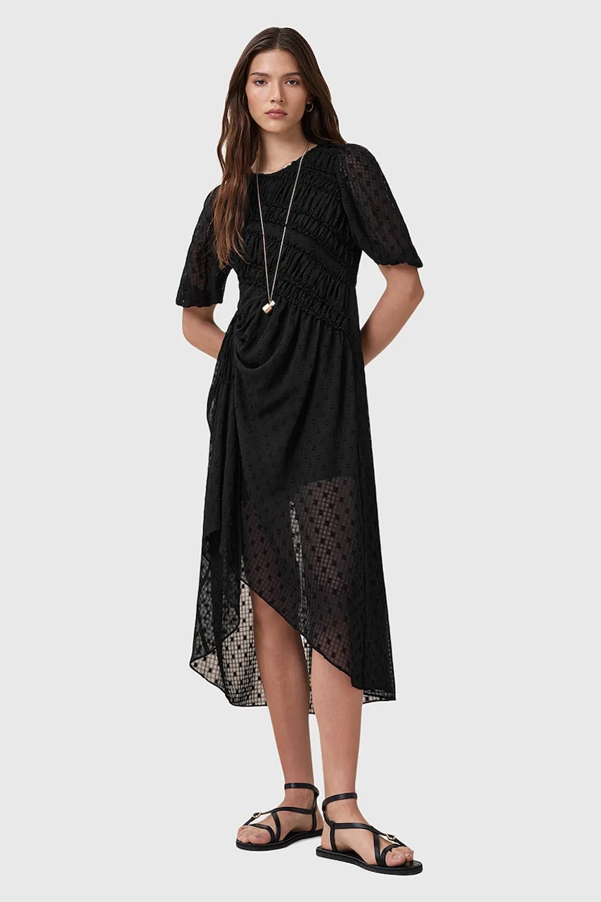 AllSaints rochie SERENE culoarea negru