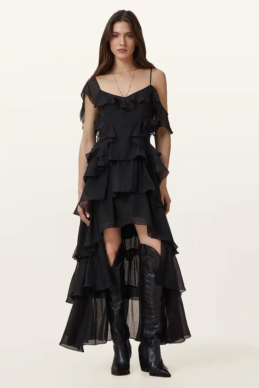 AllSaints rochie SIENNA culoarea negru