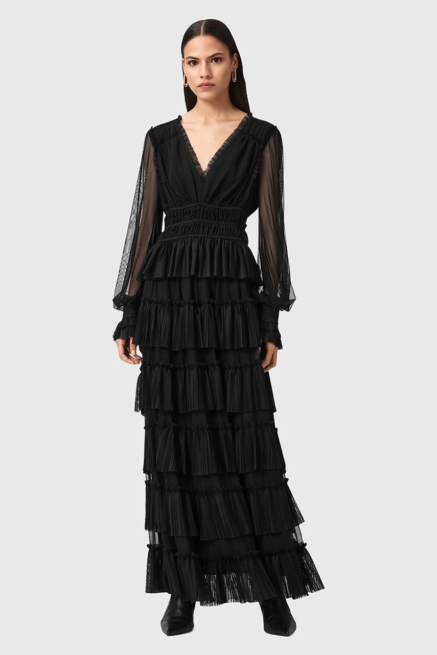 AllSaints rochie XANTARA culoarea negru