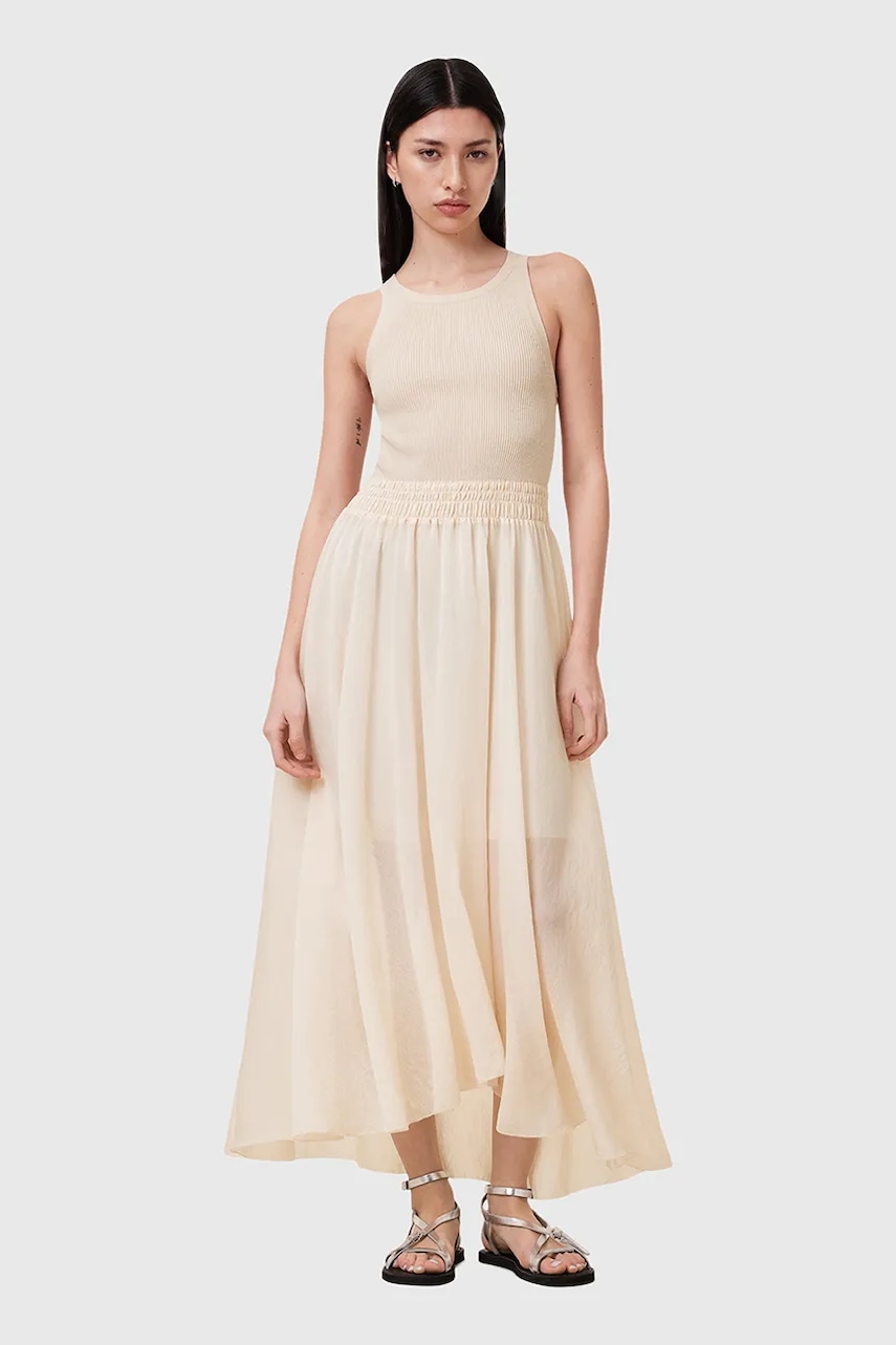 AllSaints rochie ZENIA culoarea bej