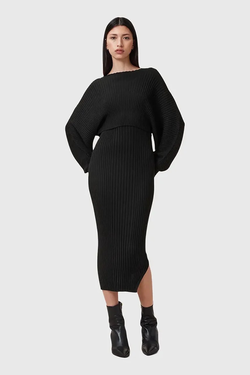 AllSaints rochie si pulover MINORI culoarea negru