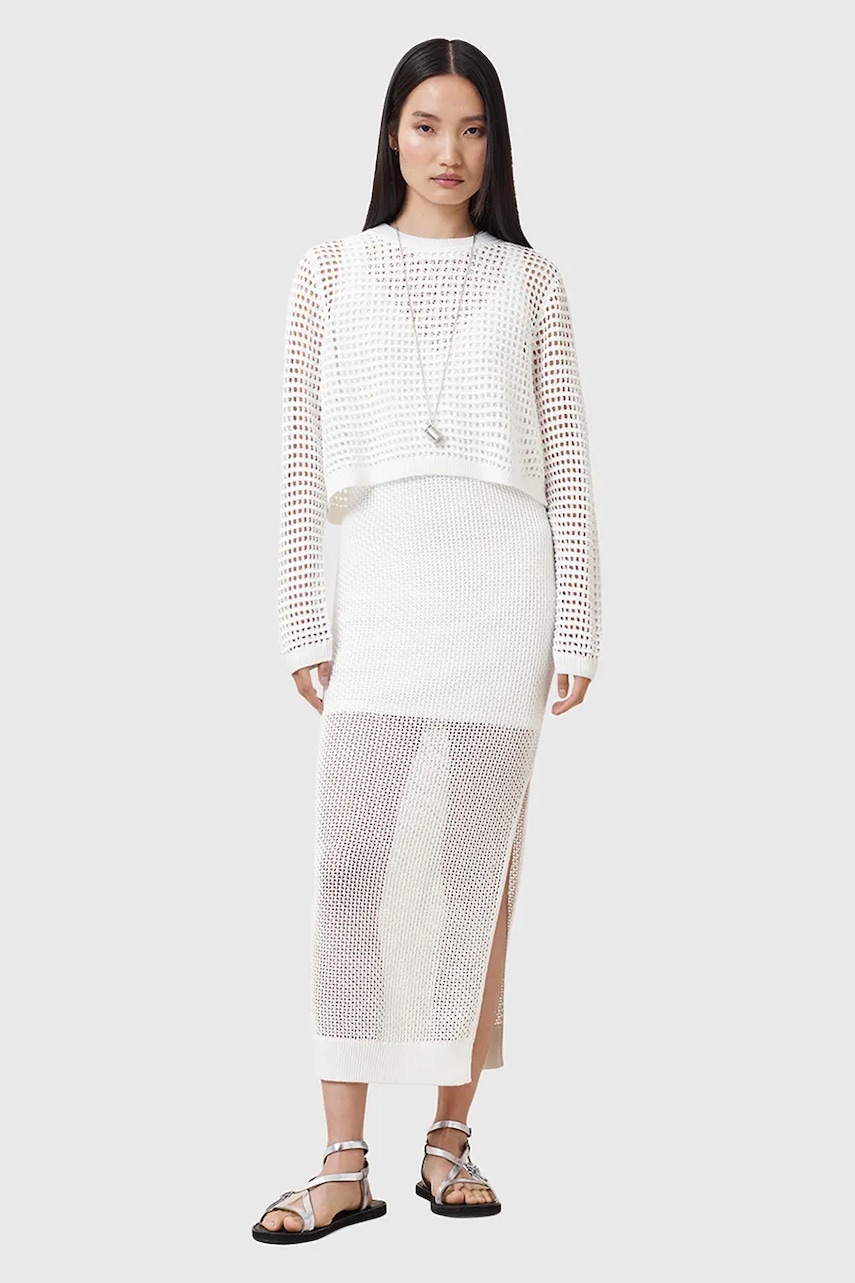 AllSaints rochie si pulover MIRO culoarea alb
