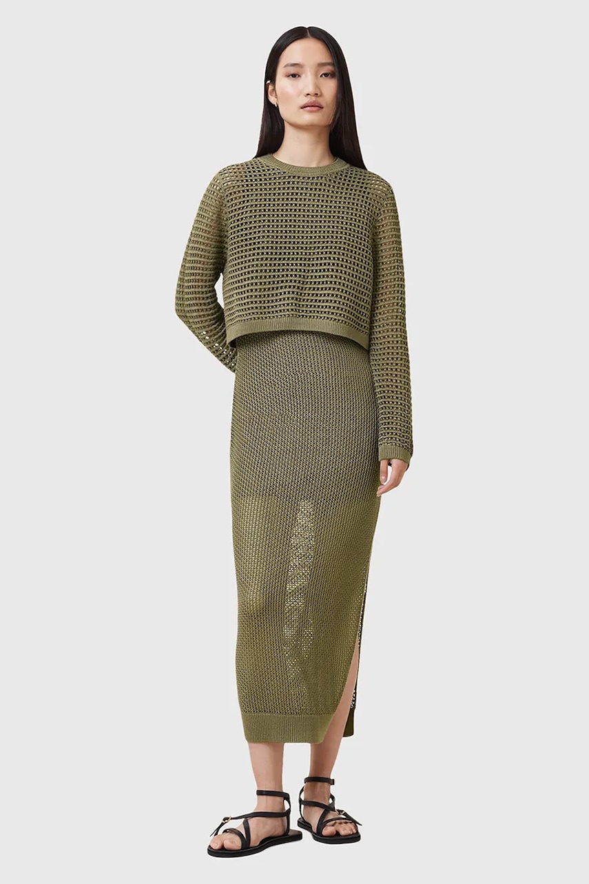 AllSaints rochie si pulover MIRO culoarea verde