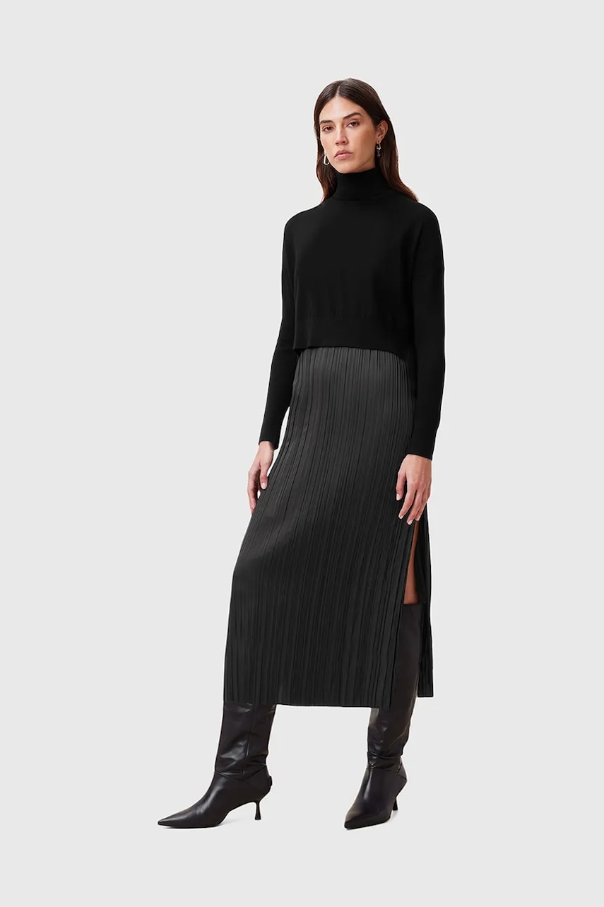AllSaints rochie si pulover VITTORIA culoarea negru