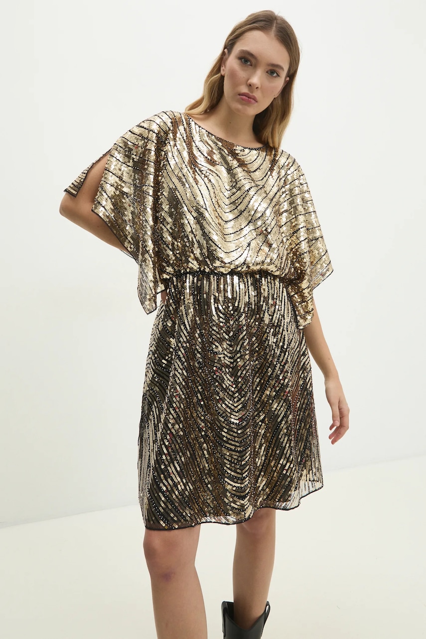 Answear Lab rochie culoarea auriu