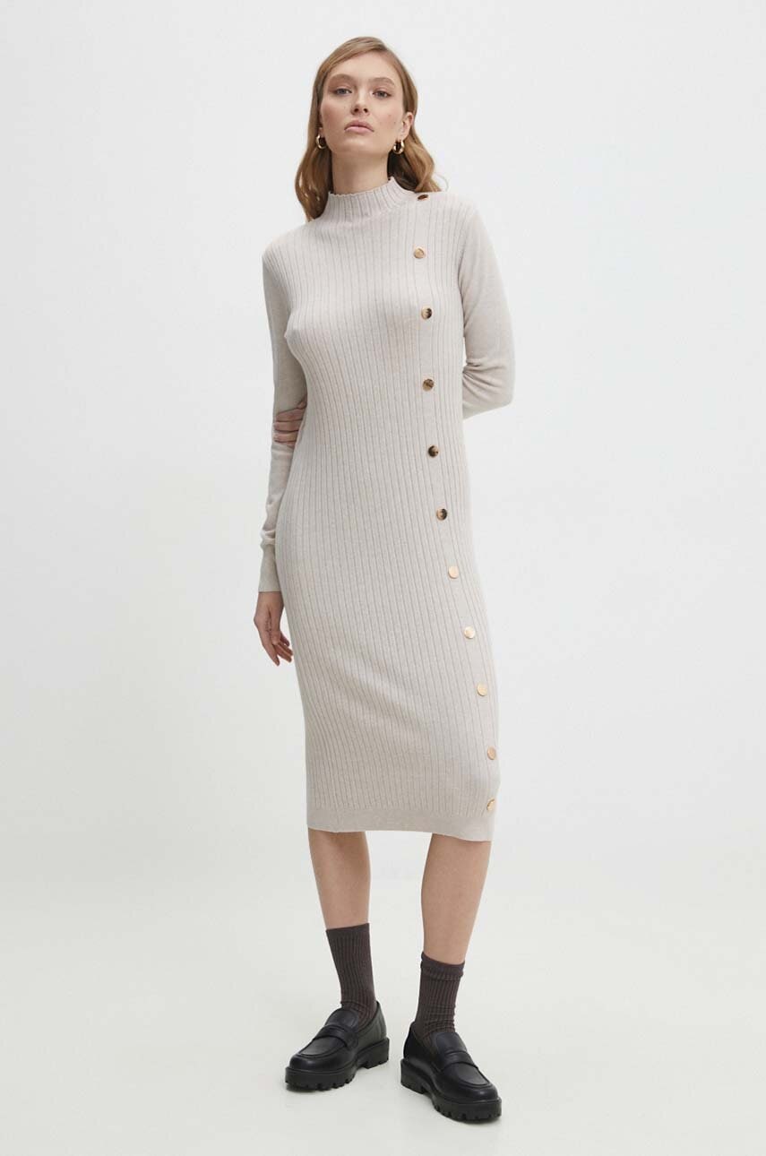 Answear Lab rochie culoarea bej