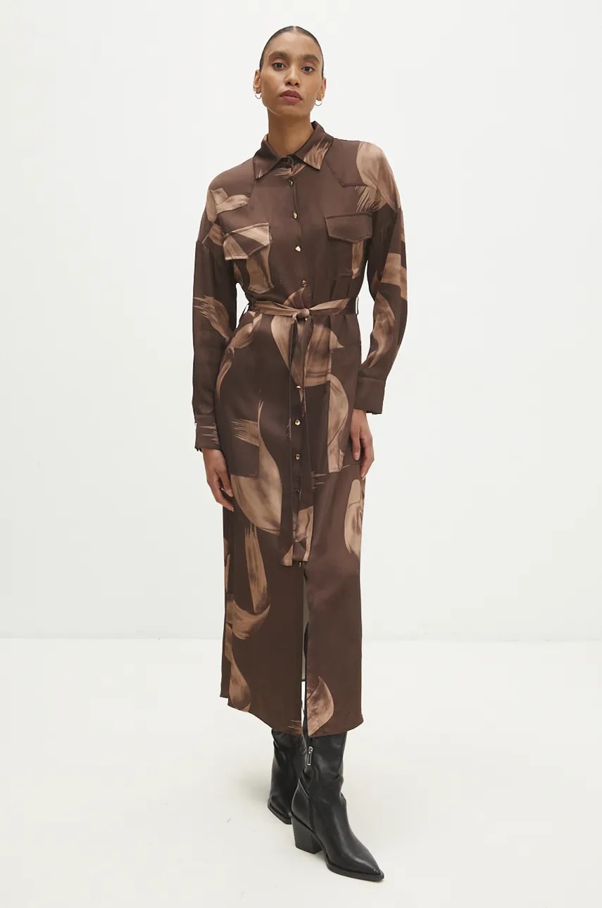 Answear Lab rochie culoarea maro