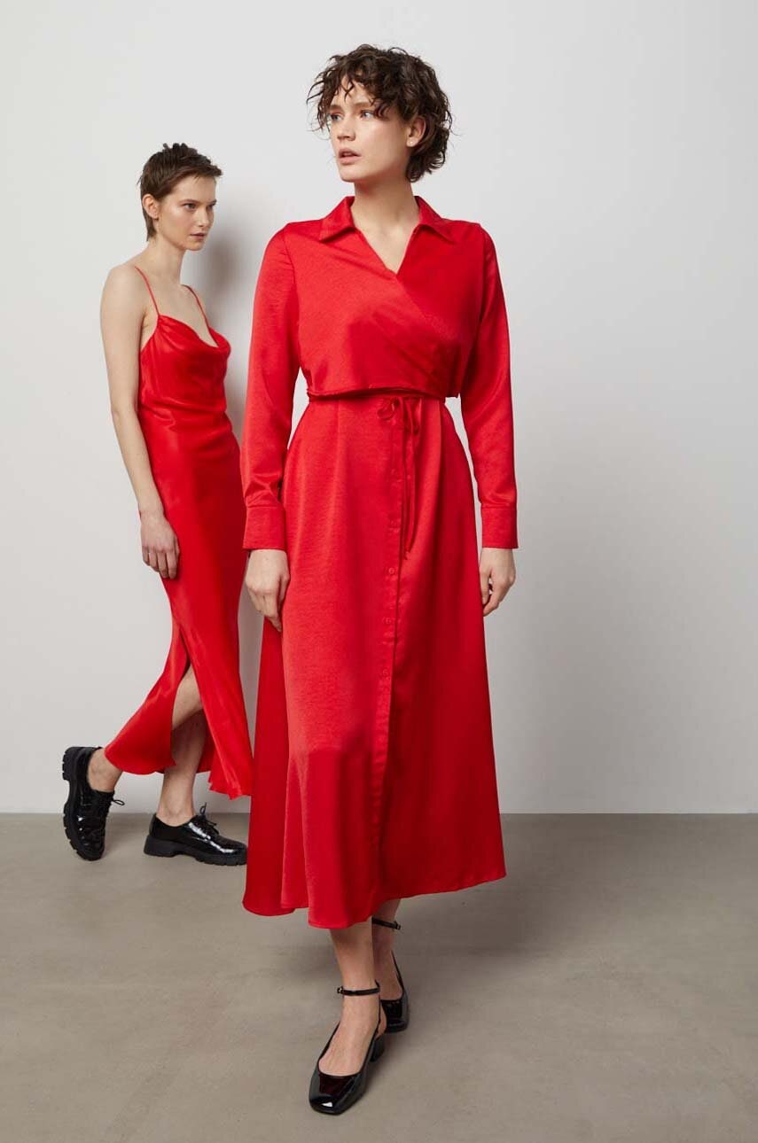 Answear Lab rochie culoarea rosu