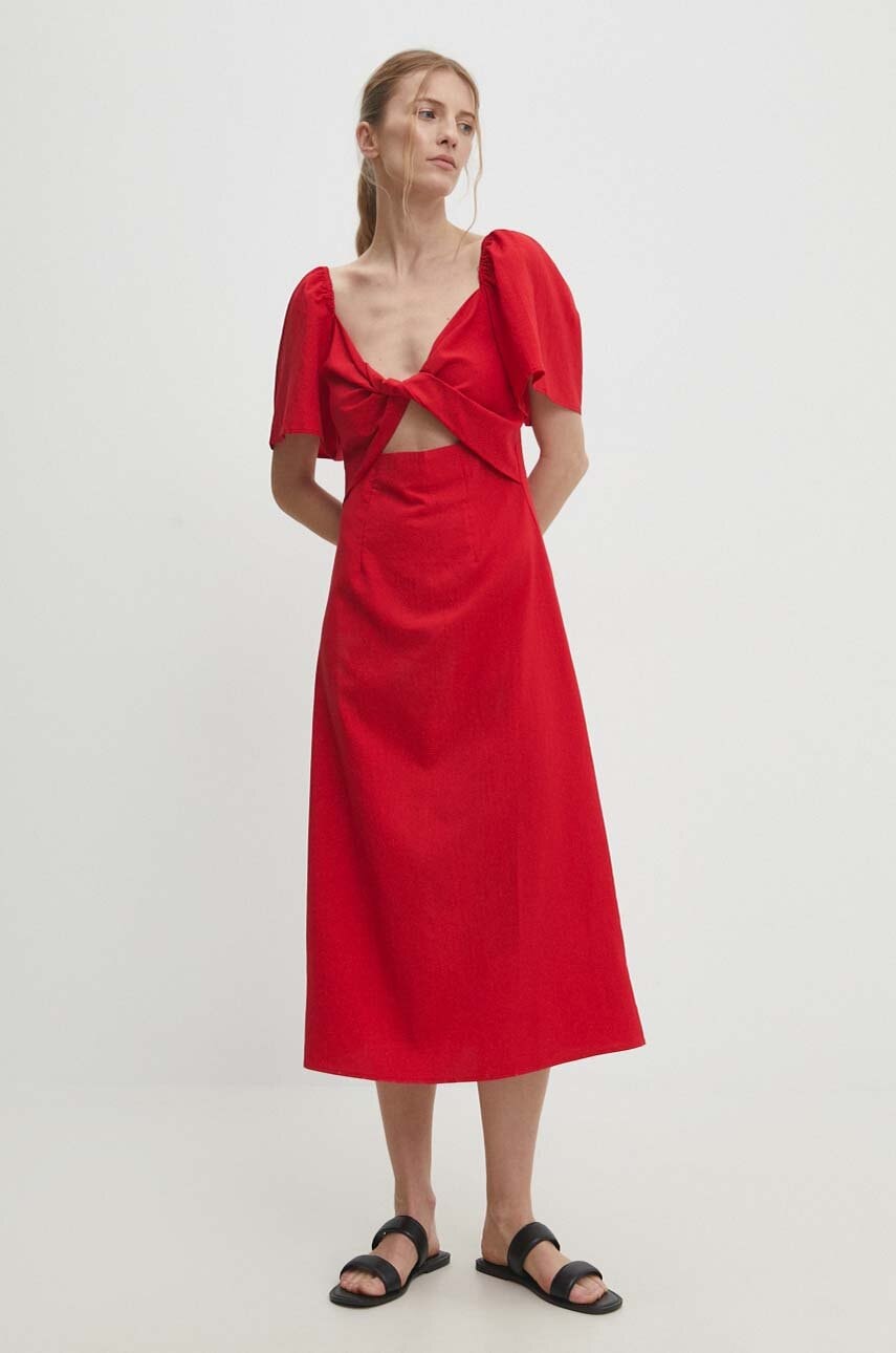 Answear Lab rochie culoarea rosu