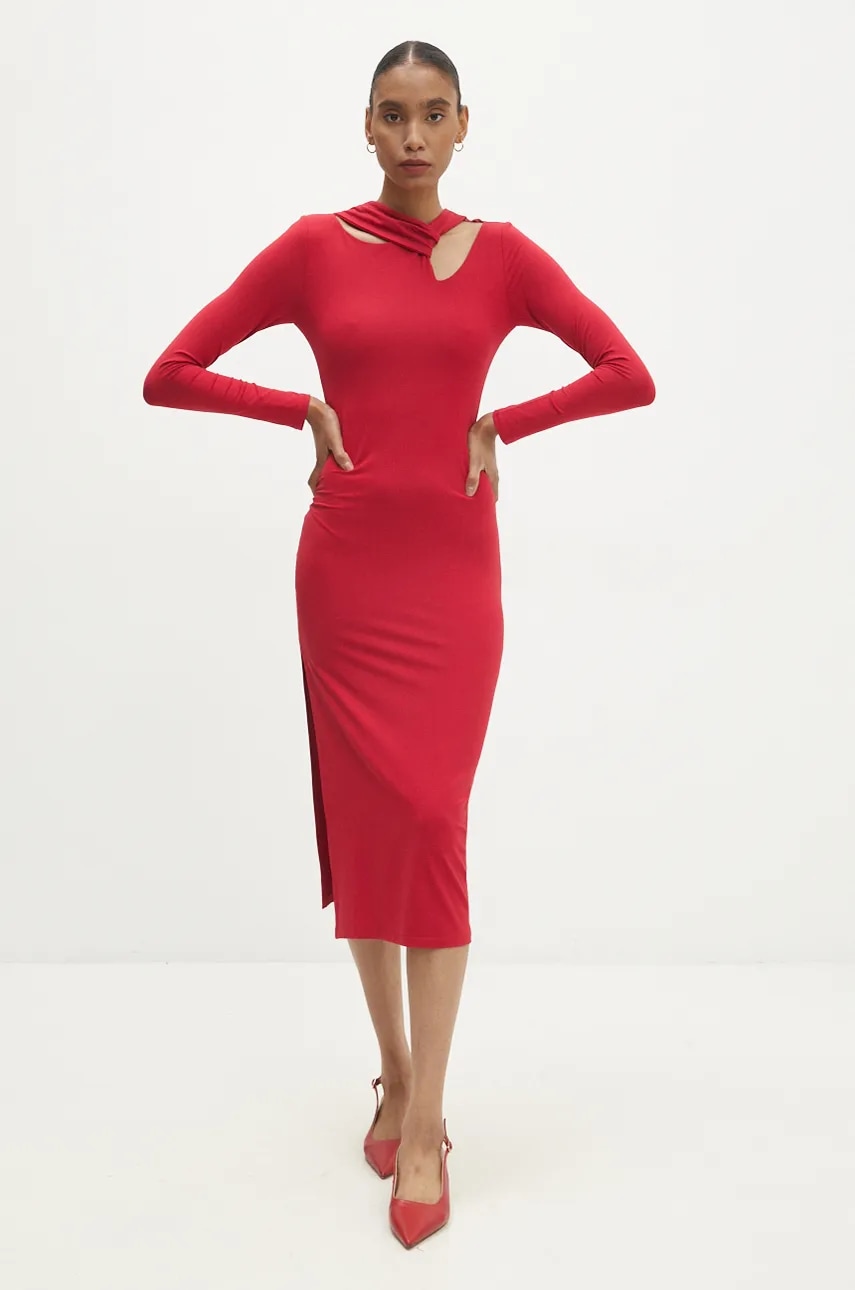 Answear Lab rochie culoarea rosu