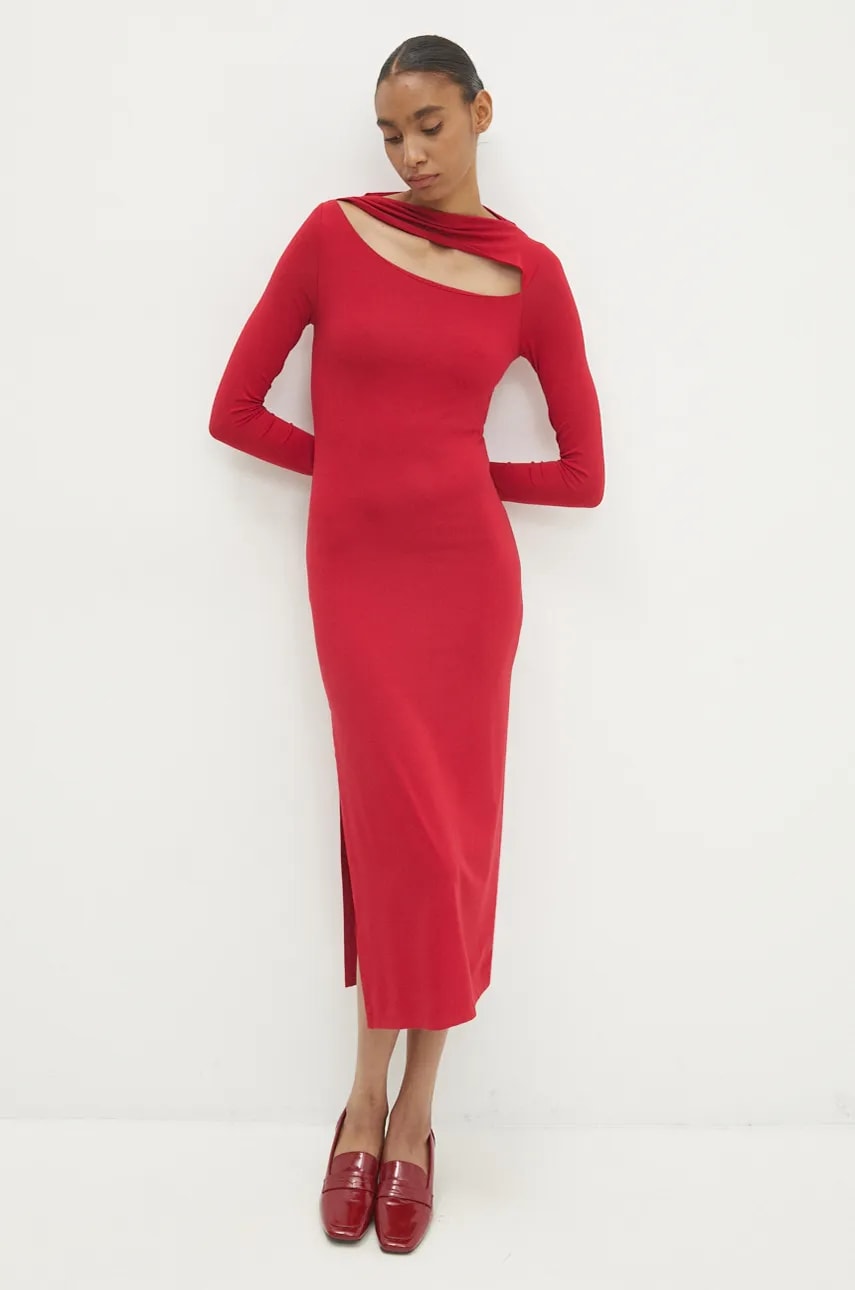 Answear Lab rochie culoarea rosu