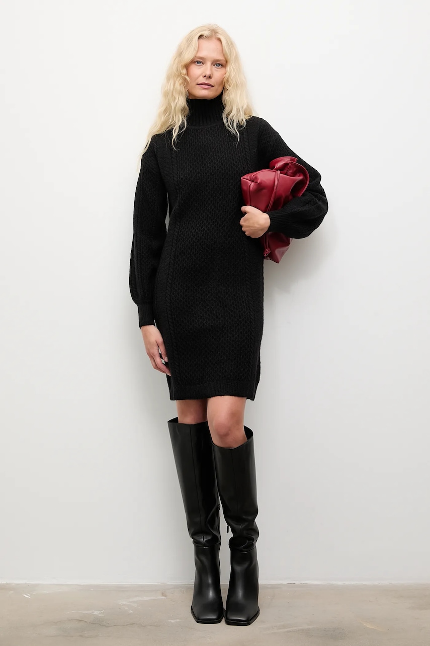 Answear Lab rochie de cașmir culoarea negru