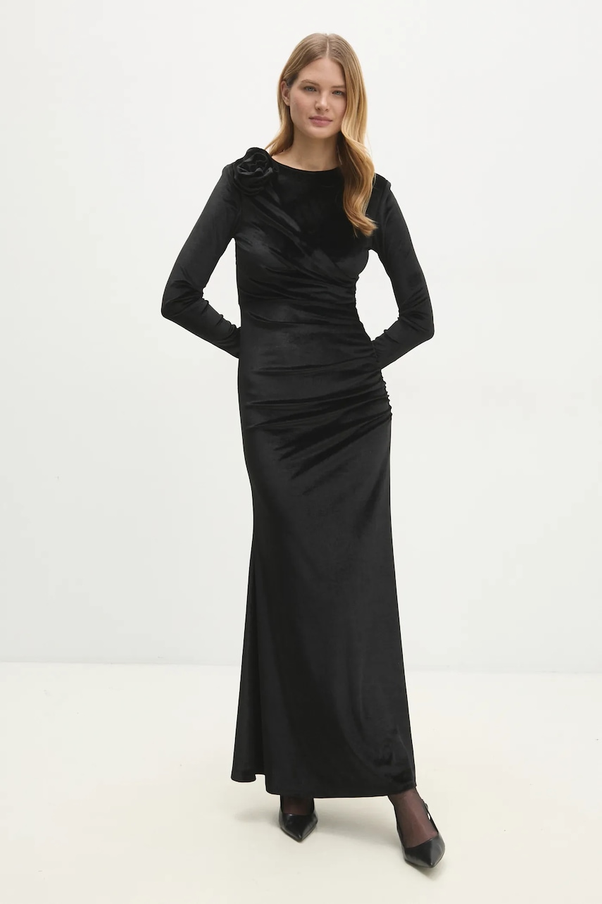 Answear Lab rochie de catifea culoarea negru