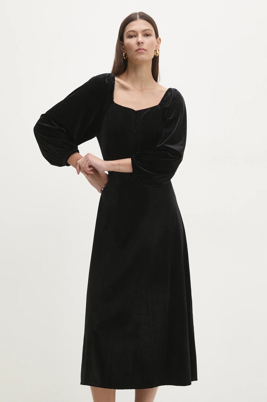 Answear Lab rochie de catifea culoarea negru