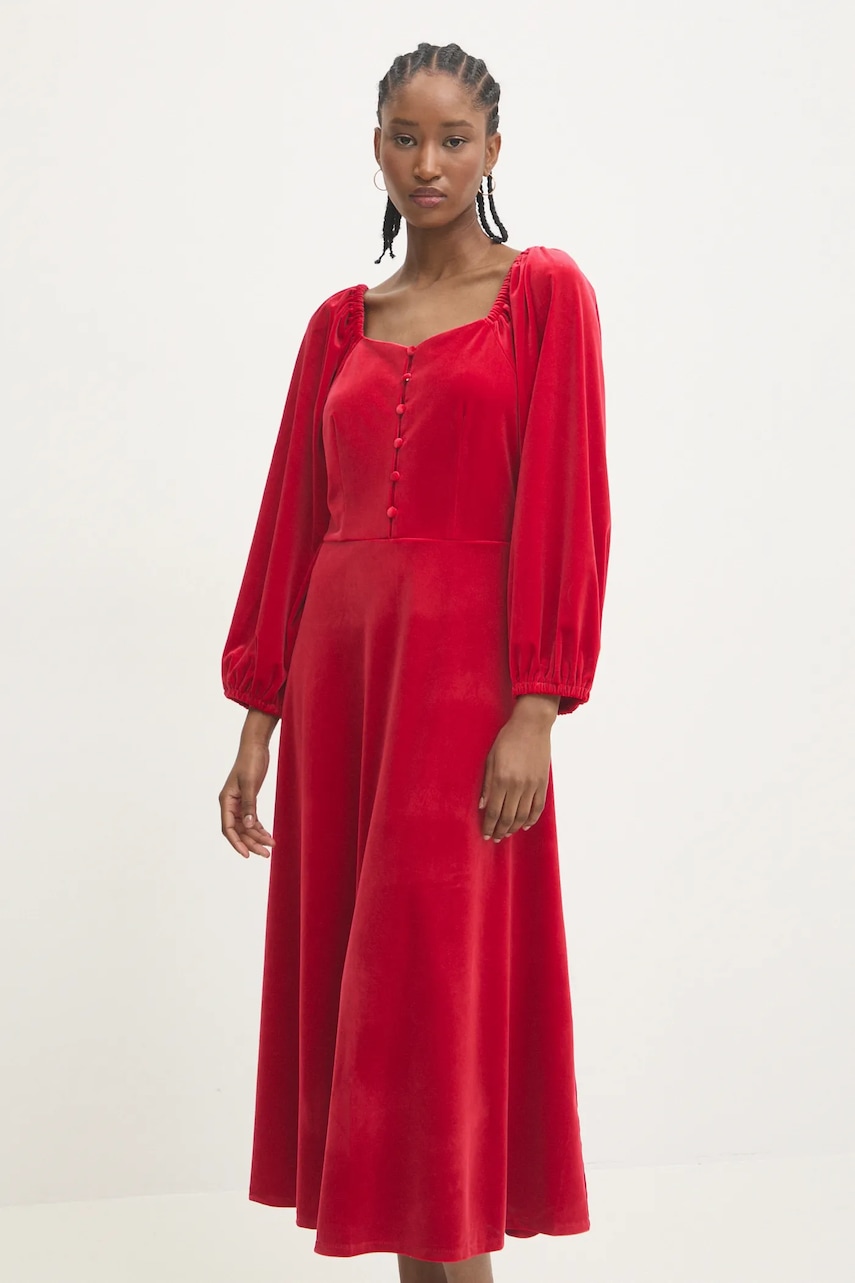 Answear Lab rochie de catifea culoarea rosu