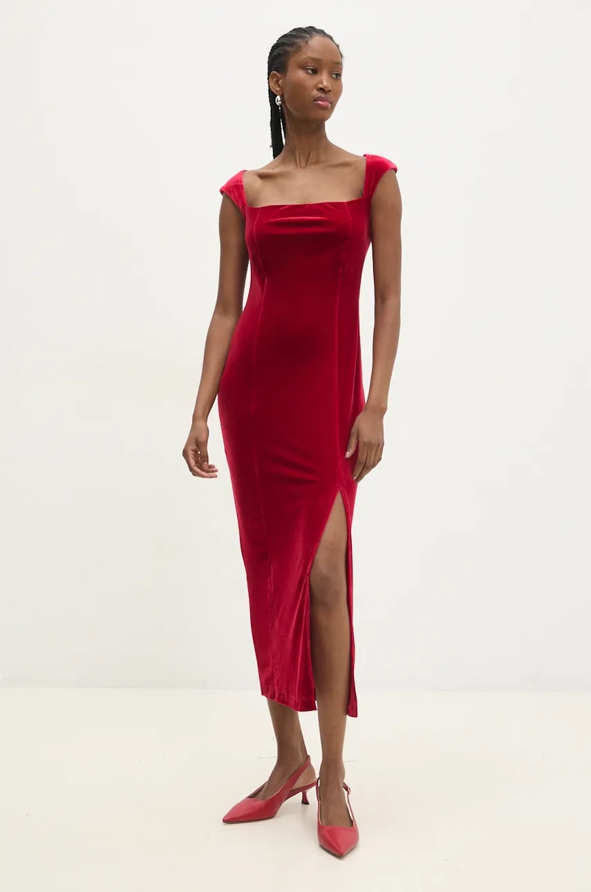 Answear Lab rochie de catifea culoarea rosu