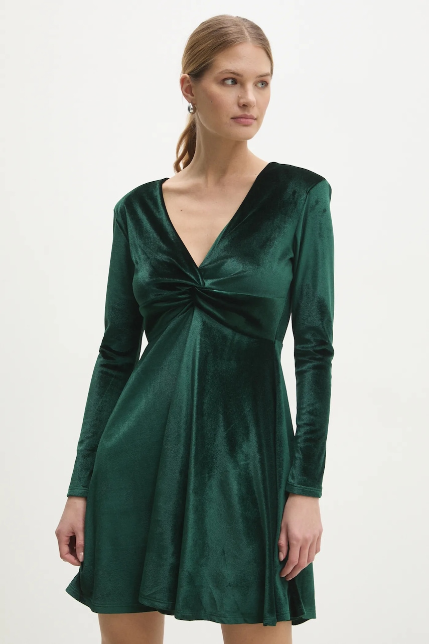 Answear Lab rochie de catifea culoarea verde