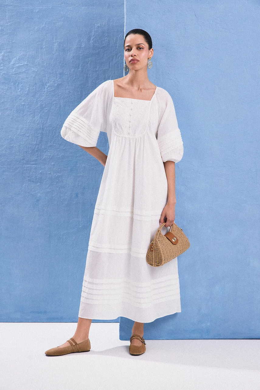 Answear Lab rochie din bumbac culoarea alb