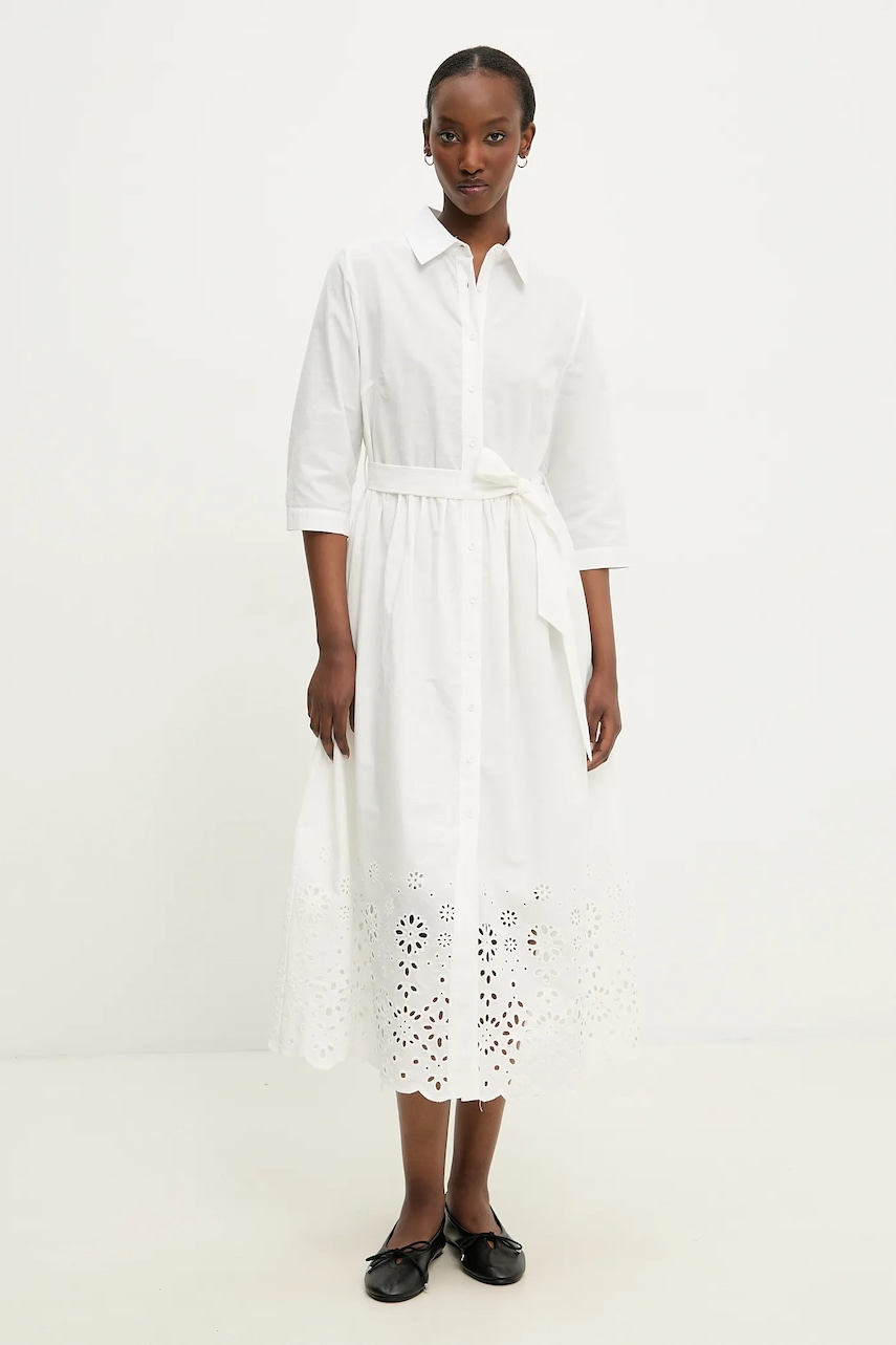 Answear Lab rochie din bumbac culoarea alb
