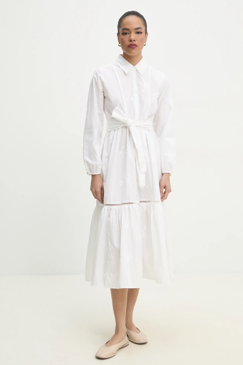 Answear Lab rochie din bumbac culoarea alb