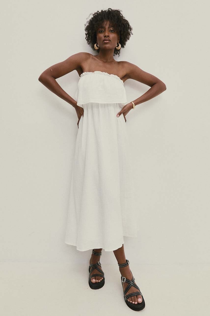 Answear Lab rochie din bumbac culoarea alb
