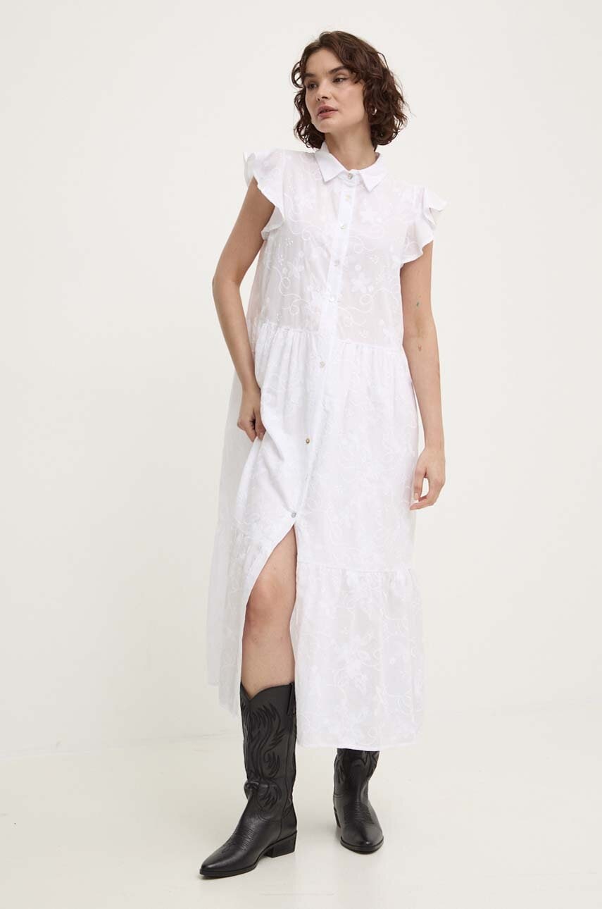 Answear Lab rochie din bumbac culoarea alb
