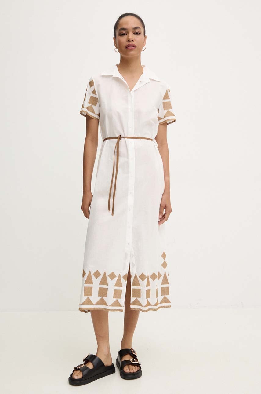 Answear Lab rochie din bumbac culoarea alb