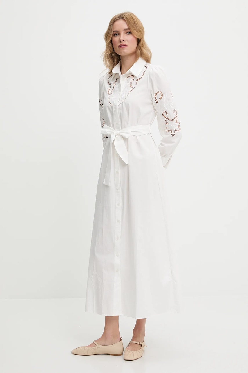 Answear Lab rochie din bumbac culoarea bej