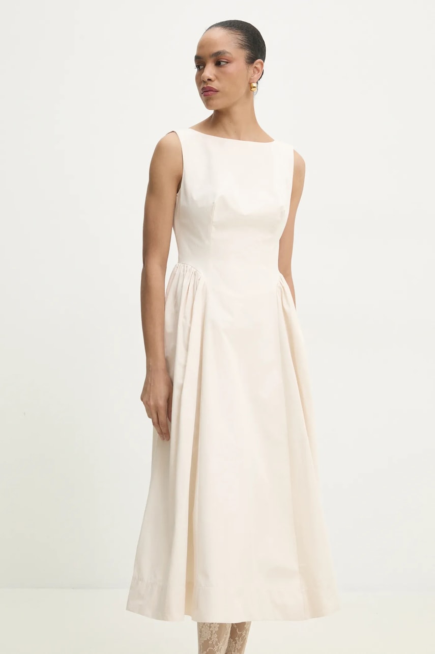 Answear Lab rochie din bumbac culoarea bej