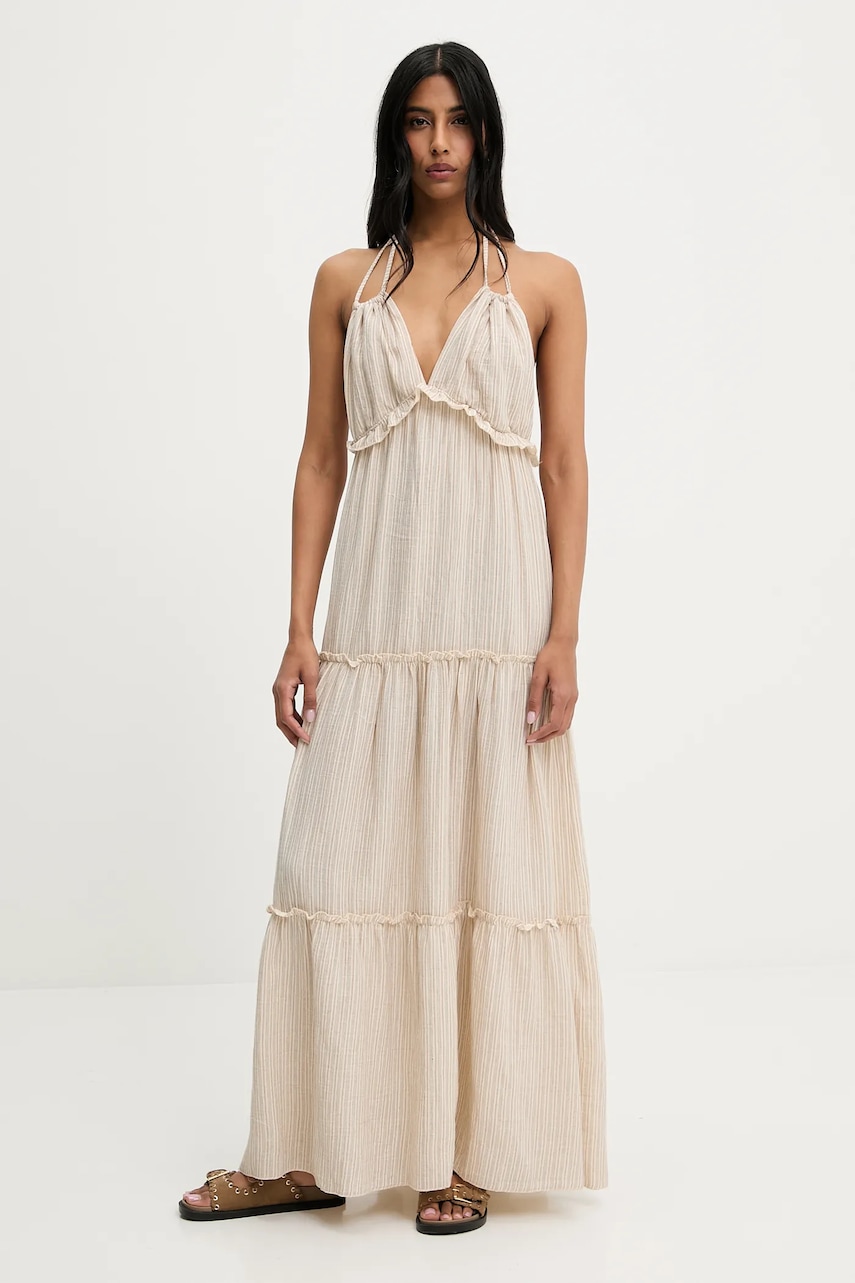Answear Lab rochie din bumbac culoarea bej