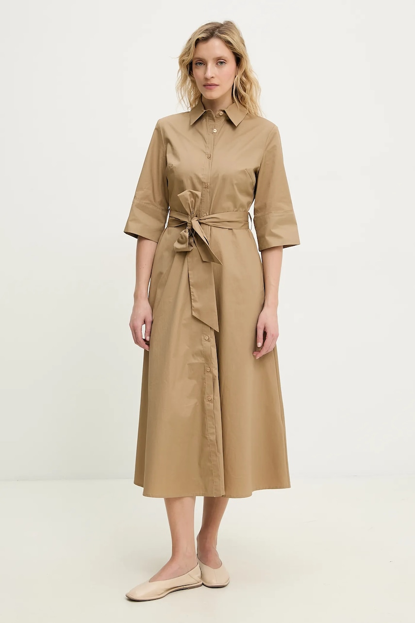Answear Lab rochie din bumbac culoarea bej